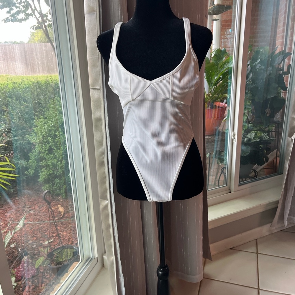 For Love And Lemons White Ribbed Top